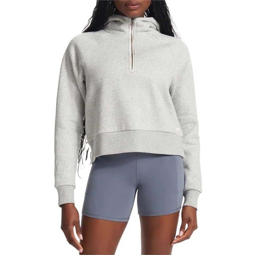 Vuori Restore Half Zip Hoodie - Women's, Size Medium, Light heather gray